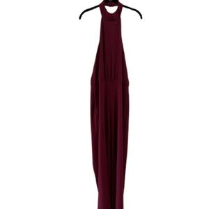 Lulu's Burgundy Halter Jumpsuit